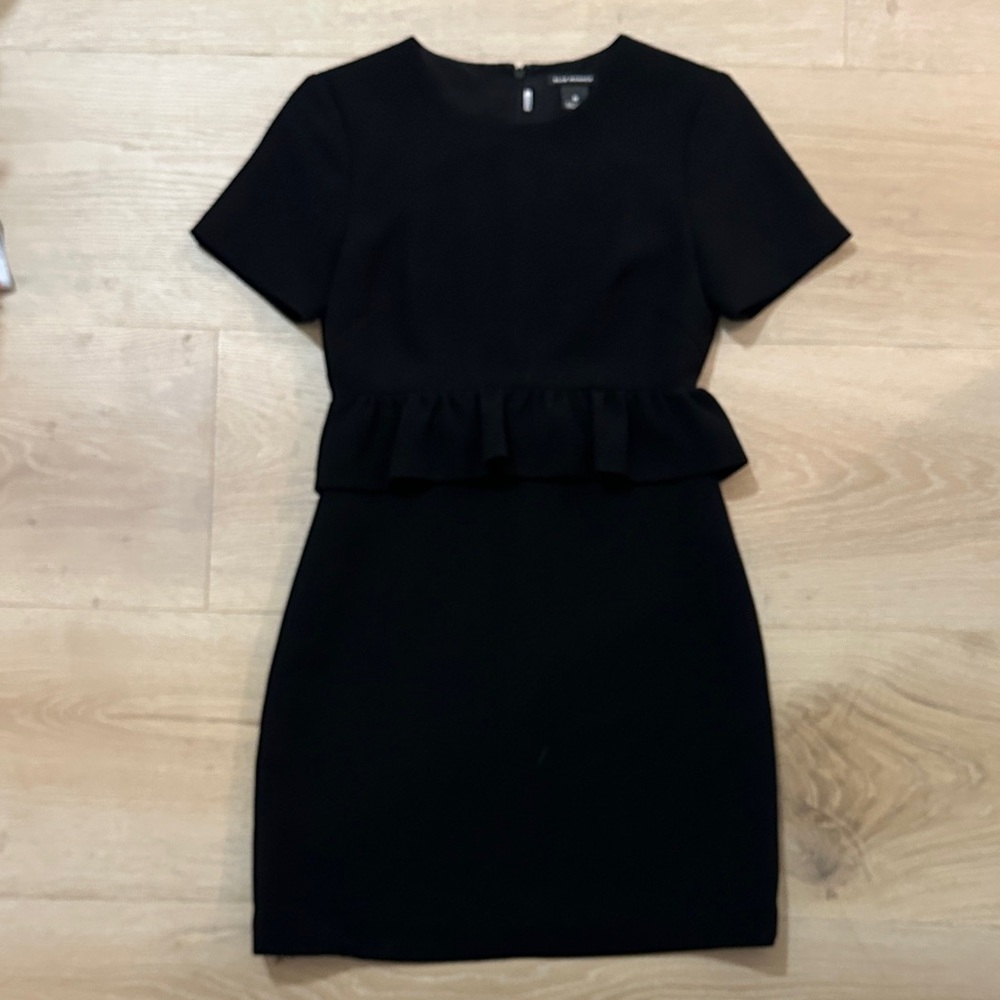 Club Monaco Black Mini Dress with Peplum